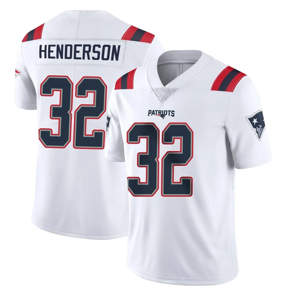 Parkc NE.Patriots #32 TreVeyon Henderson Player White Vapor Untouchable Home Game Stitched Jerseys