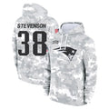 Parkc NE.Patriots #38 Rhamondre Stevenson Player Arctic Camo Salute to Service Pullover Hoodies Limited Game Stitched Jerseys