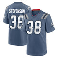 Parkc NE.Patriots #38 Rhamondre Stevenson Player Blue Rivalries Collection Home Game Stitched Jerseys