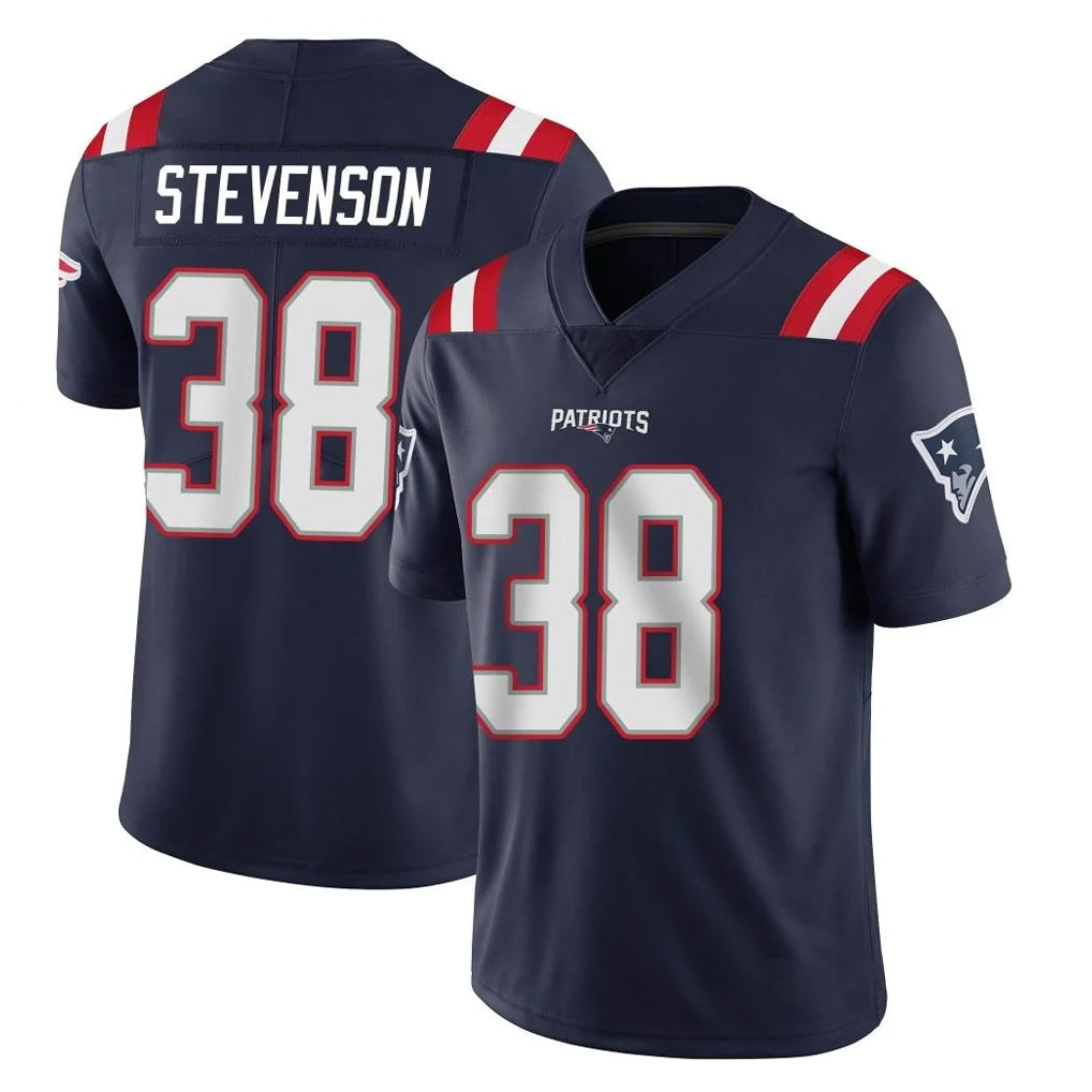 Parkc NE.Patriots #38 Rhamondre Stevenson Player Navy Vapor Untouchable Home Game Stitched Jerseys