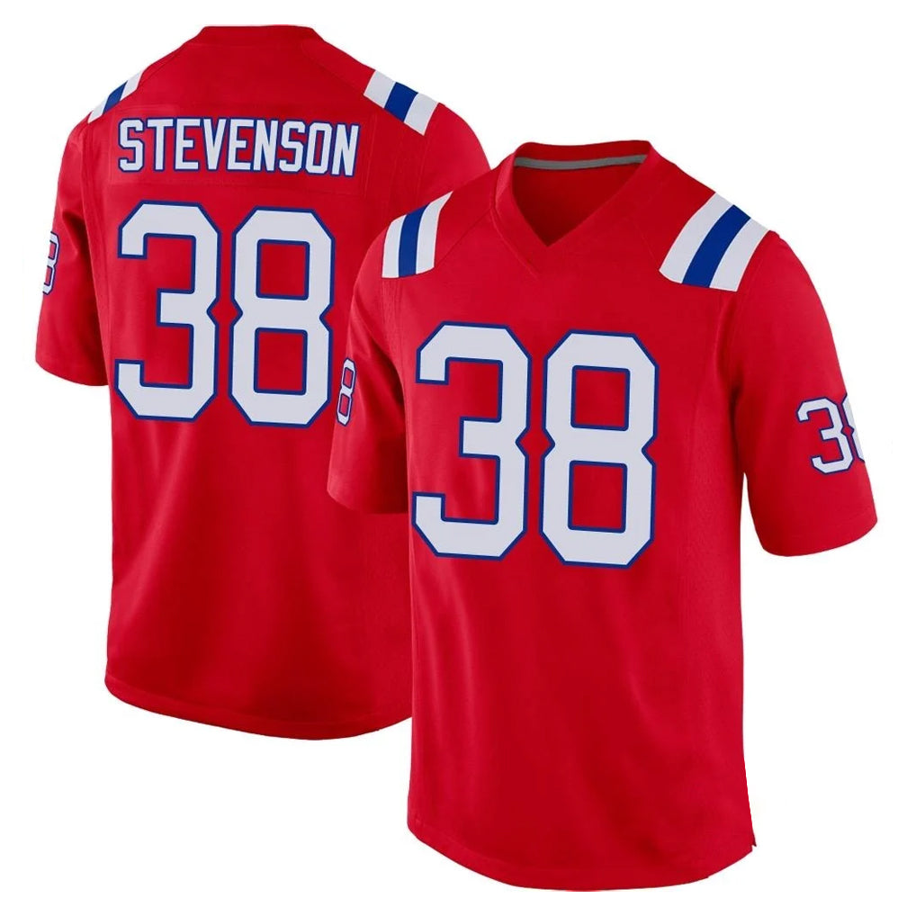 Parkc NE.Patriots #38 Rhamondre Stevenson Player Red Home Game Stitched Jerseys