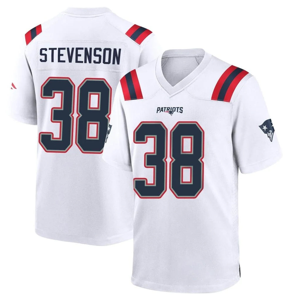 Parkc NE.Patriots #38 Rhamondre Stevenson Player White Home Game Stitched Jerseys