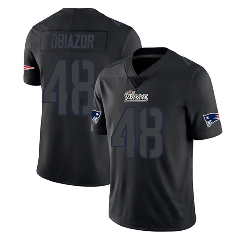 Parkc NE.Patriots #48 Namdi Obiazor Player Black Impact LImited Home Game Stitched Jerseys