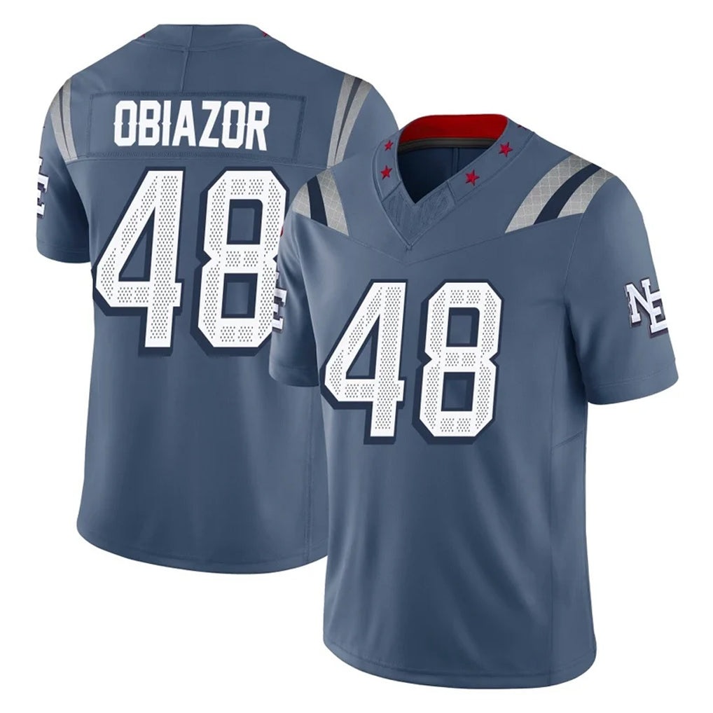 Parkc NE.Patriots #48 Namdi Obiazor Player Blue Limited Rivalries Collection Home Game Stitched Jerseys