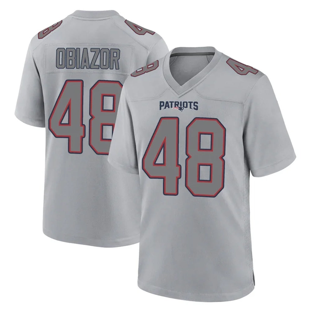 Parkc NE.Patriots #48 Namdi Obiazor Player Gray Fashion Limited Home Game Stitched Jerseys