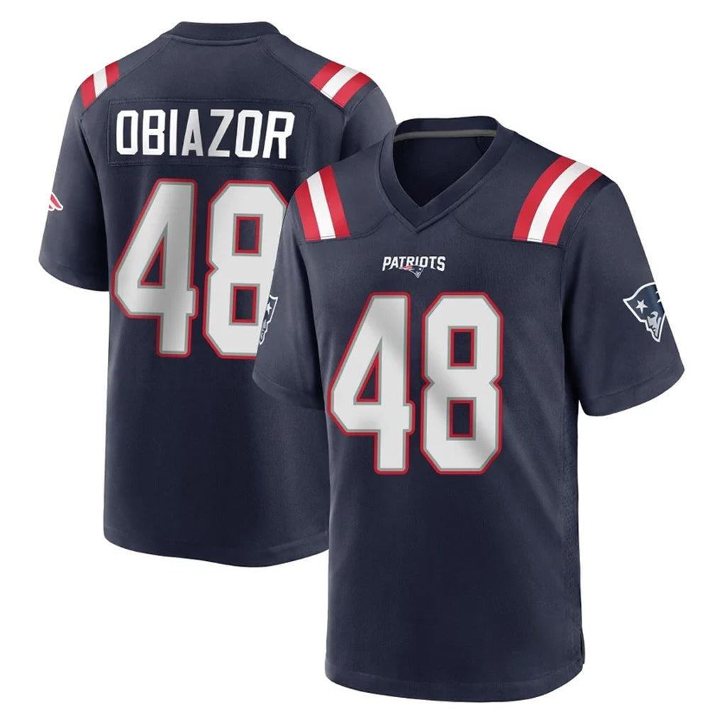 Parkc NE.Patriots #48 Namdi Obiazor Player Navy Home Game Stitched Jerseys