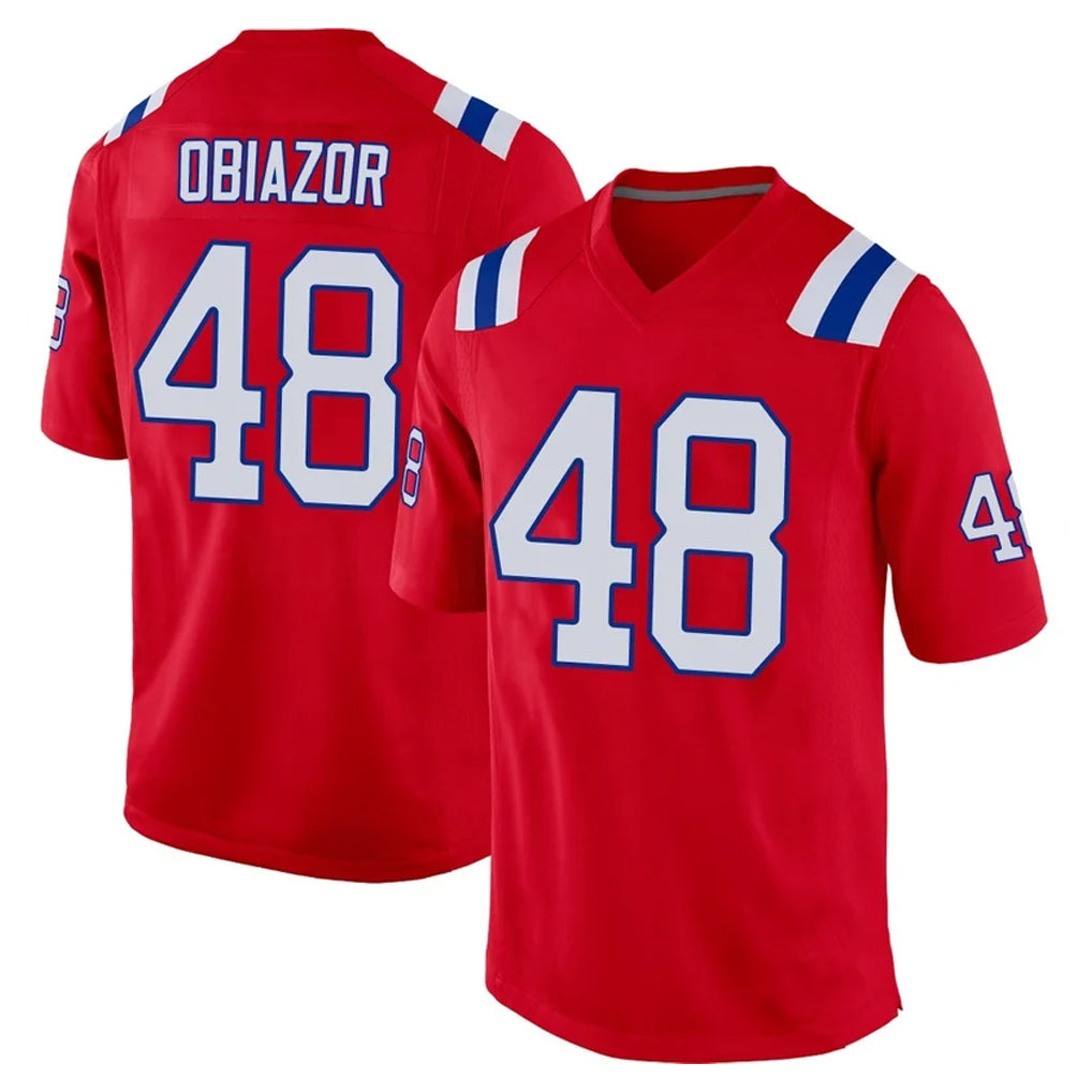 Parkc NE.Patriots #48 Namdi Obiazor Player Red Home Game Stitched Jerseys