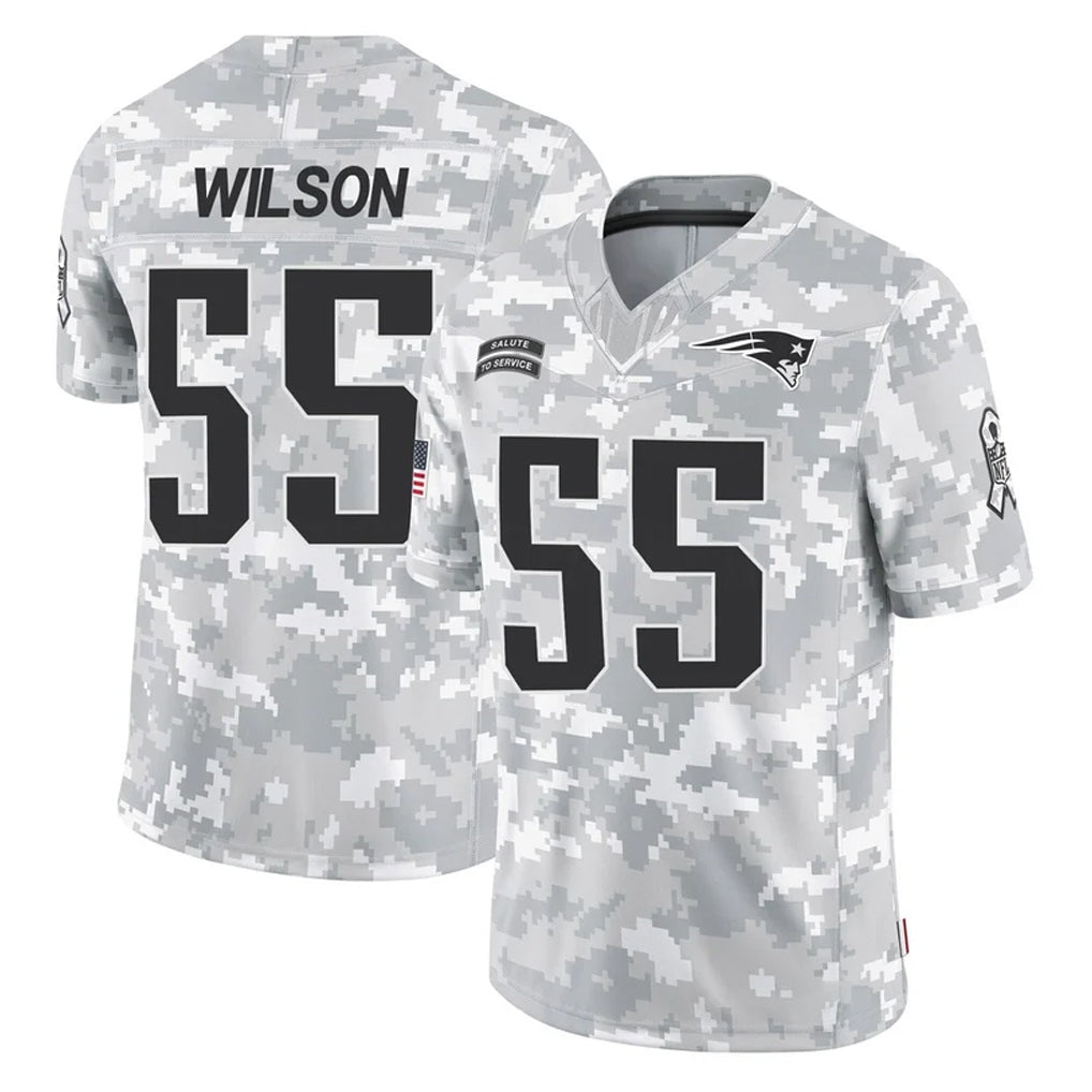 Parkc NE.Patriots #55 Jared Wilson Player Arctic Camo Salute To Service Limited Game Stitched Jerseys