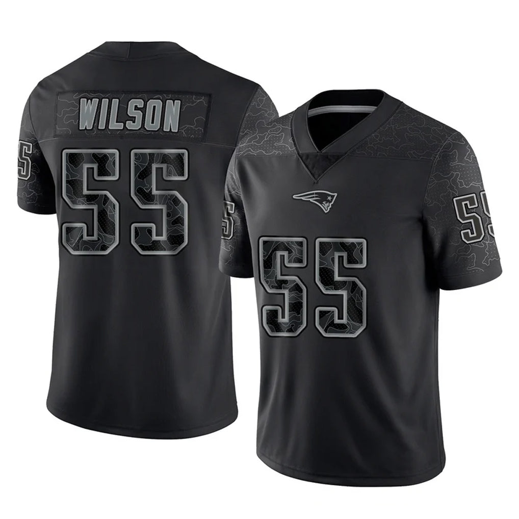 Parkc NE.Patriots #55 Jared Wilson Player Black Reflective LImited Home Game Stitched Jerseys
