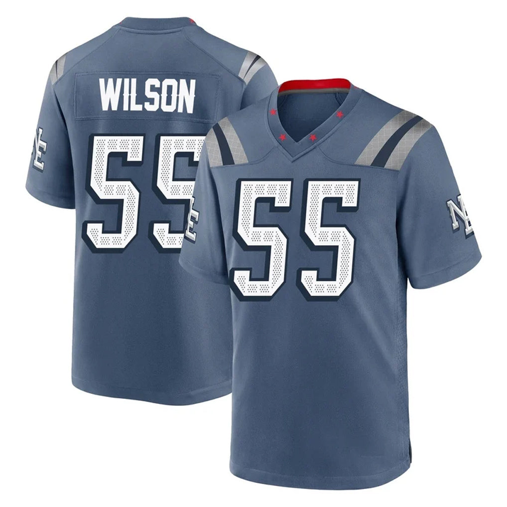 Parkc NE.Patriots #55 Jared Wilson Player Blue Rivalries Collection Home Game Stitched Jerseys