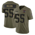 Parkc NE.Patriots #55 Jared Wilson Player Olive 2025 Salute To Service Limited Stitched Jerseys