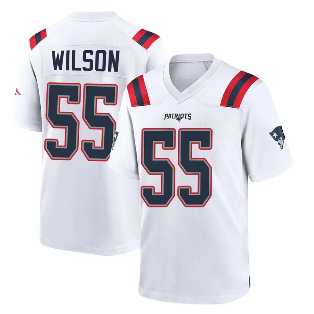 Parkc NE.Patriots #55 Jared Wilson Player White Home Game Stitched Jerseys