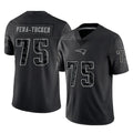 Parkc NE.Patriots #75 Alijah Vera-Tucker Player Black Reflective LImited Home Game Stitched Jerseys