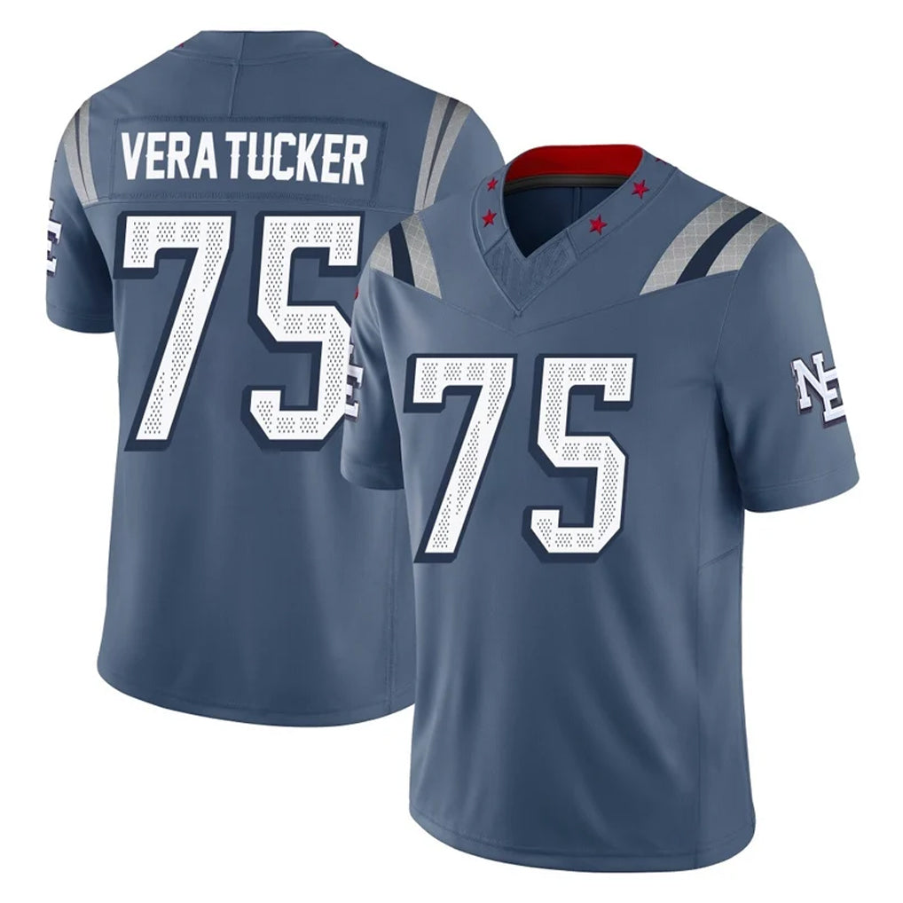 Parkc NE.Patriots #75 Alijah Vera-Tucker Player Blue Limited Rivalries Collection Home Game Stitched Jerseys