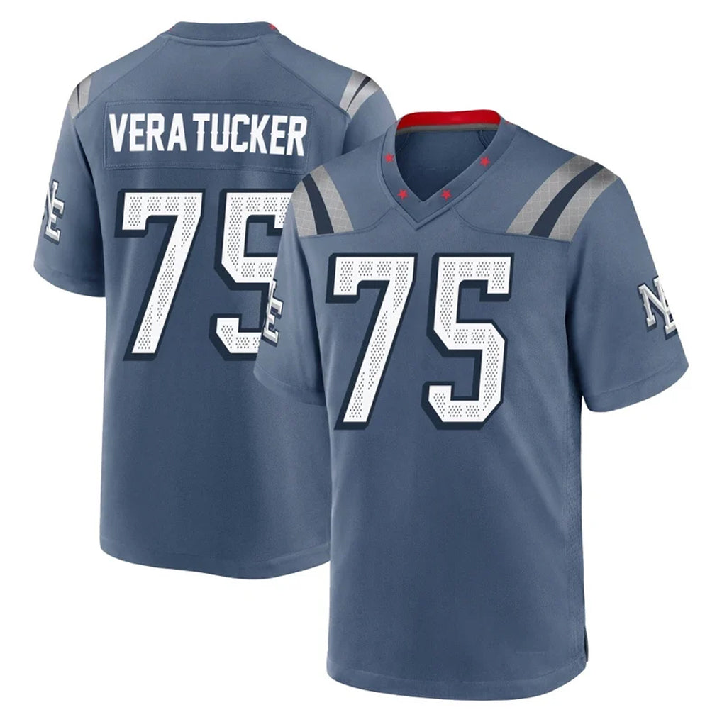 Parkc NE.Patriots #75 Alijah Vera-Tucker Player Blue Rivalries Collection Home Game Stitched Jerseys