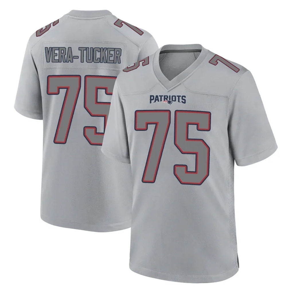 Parkc NE.Patriots #75 Alijah Vera-Tucker Player Gray Fashion Limited Home Game Stitched Jerseys
