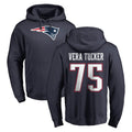 Parkc NE.Patriots #75 Alijah Vera-Tucker Player Navy LOGO Pullover Hoodies Home Game Stitched Jerseys