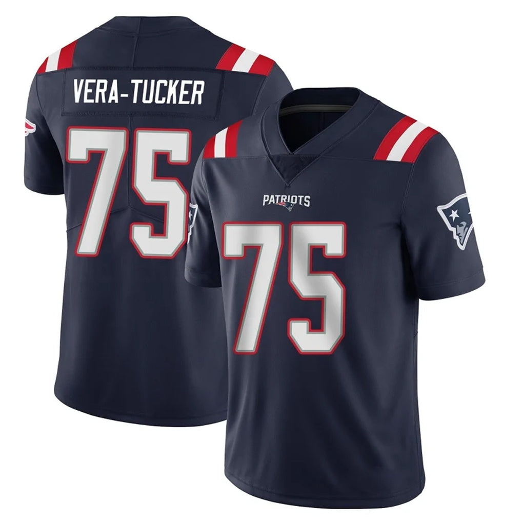 Parkc NE.Patriots #75 Alijah Vera-Tucker Player Navy Vapor Untouchable Home Game Stitched Jerseys