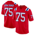 Parkc NE.Patriots #75 Alijah Vera-Tucker Player Red Home Game Stitched Jerseys