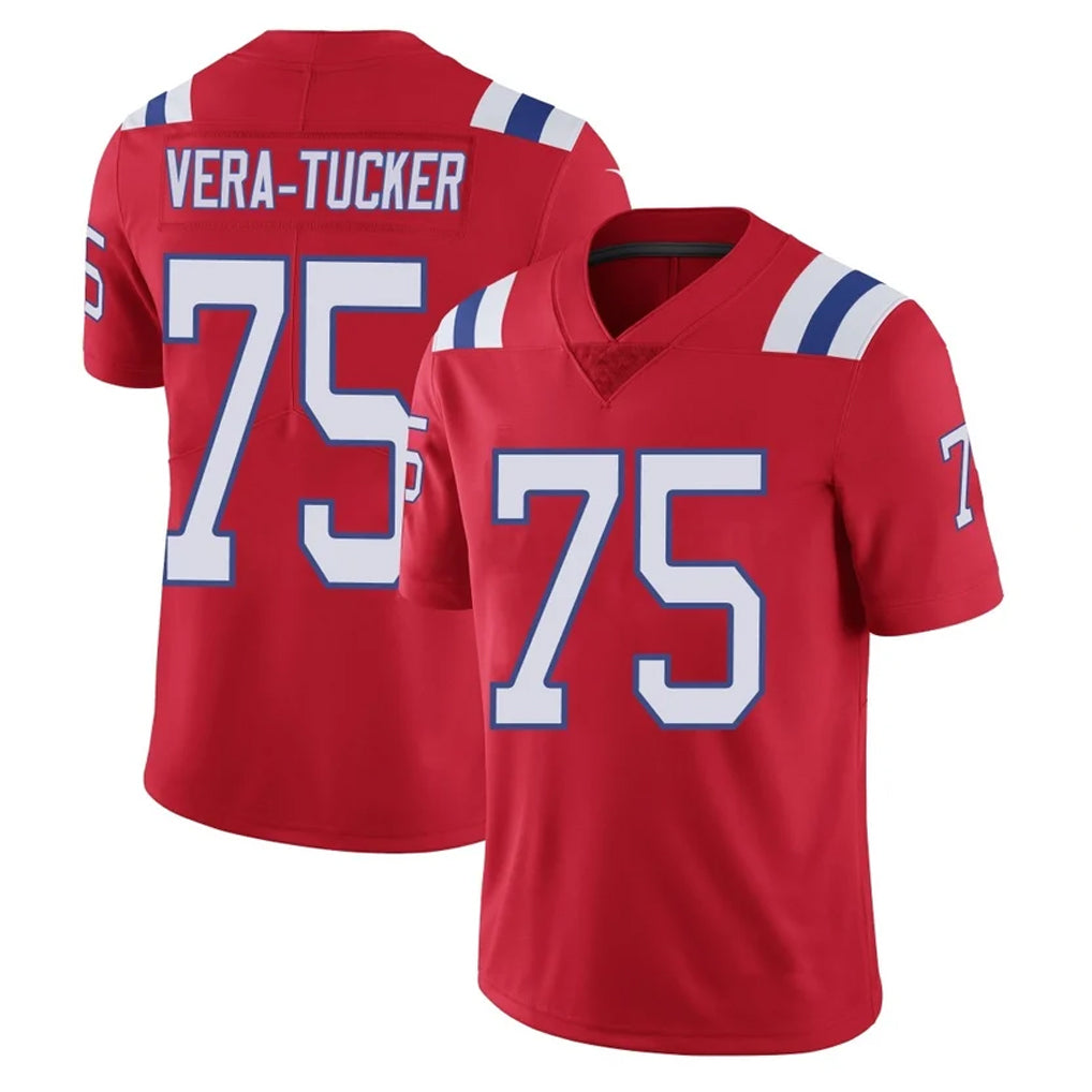 Parkc NE.Patriots #75 Alijah Vera-Tucker Player Red Vapor Untouchable Home Game Stitched Jerseys