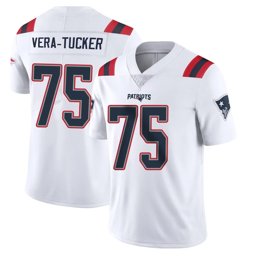 Parkc NE.Patriots #75 Alijah Vera-Tucker Player White Vapor Untouchable Home Game Stitched Jerseys