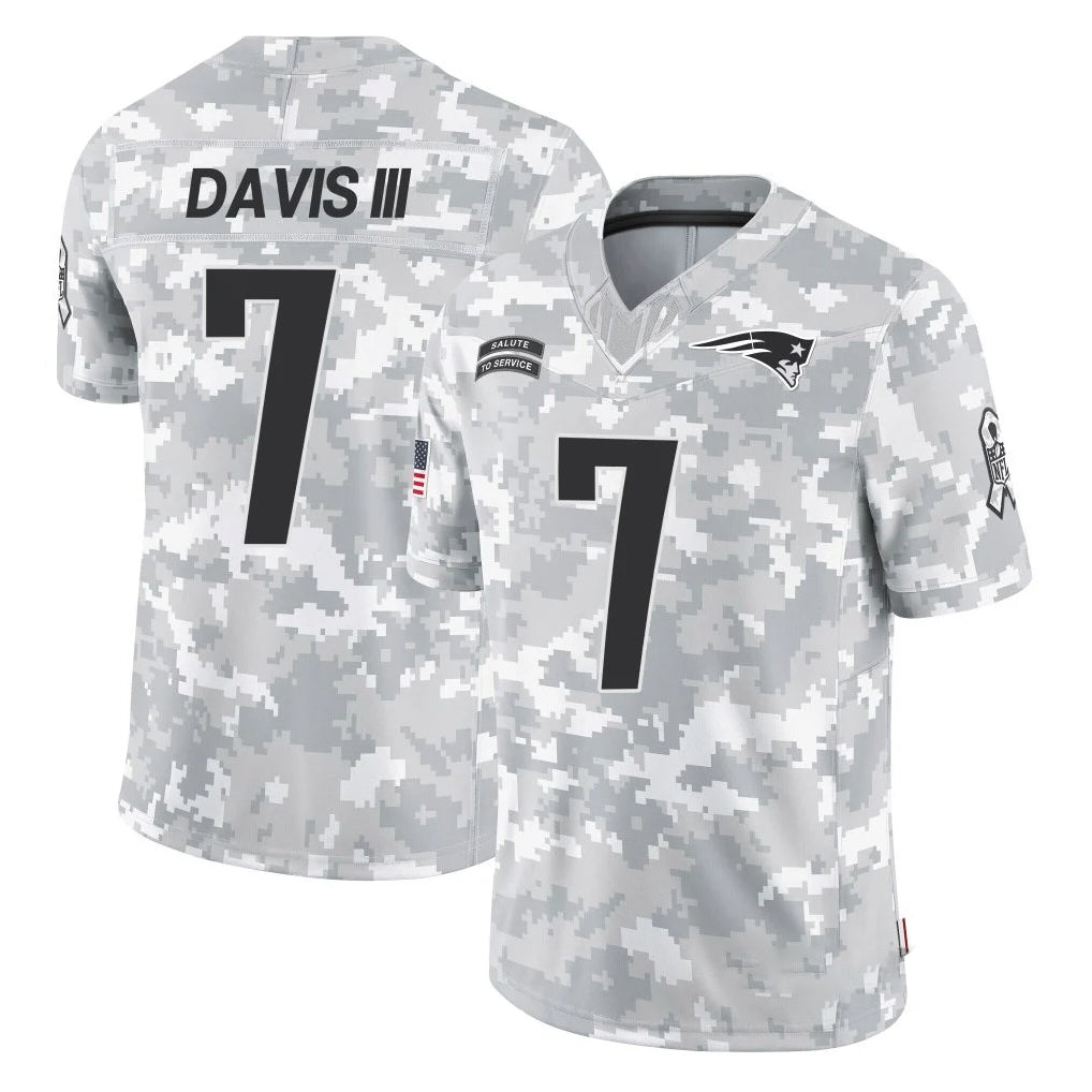Parkc NE.Patriots #7 Carlton Davis III Player Arctic Camo Salute To Service Limited Game Stitched Jerseys