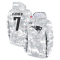 Parkc NE.Patriots #7 Carlton Davis III Player Arctic Camo Salute to Service Pullover Hoodies Limited Game Stitched Jerseys