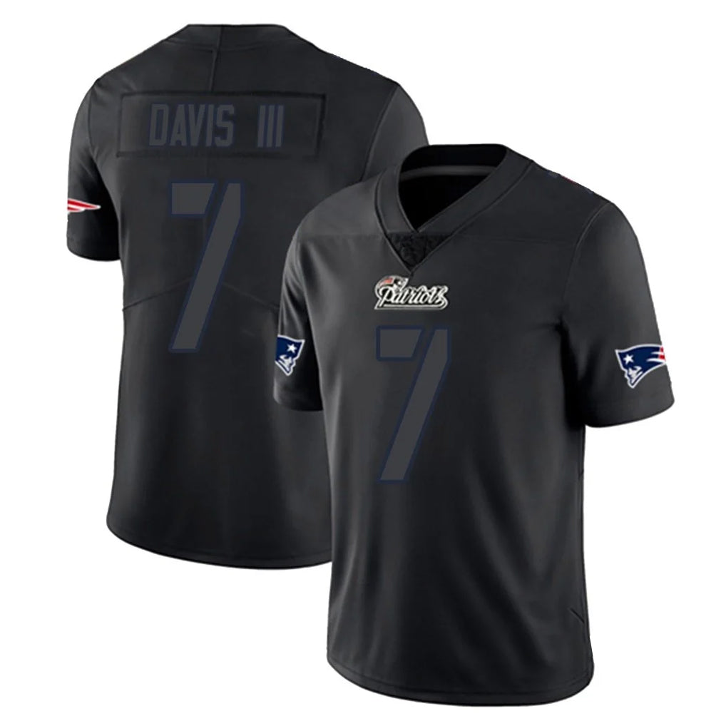 Parkc NE.Patriots #7 Carlton Davis III Player Black Impact LImited Home Game Stitched Jerseys