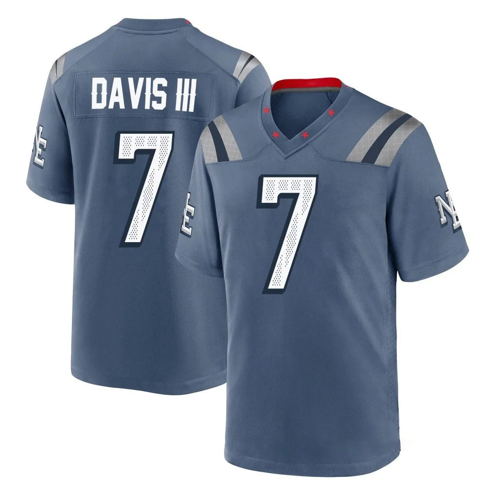 Parkc NE.Patriots #7 Carlton Davis III Player Blue Rivalries Collection Home Game Stitched Jerseys