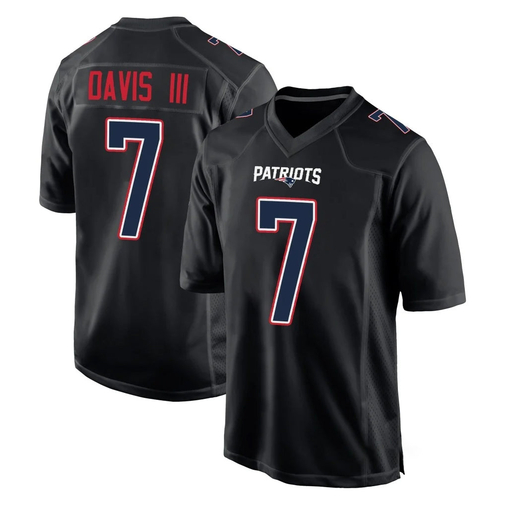 Parkc NE.Patriots #7 Carlton Davis III Player Carbon Fashion Limited Home Game Stitched Jerseys