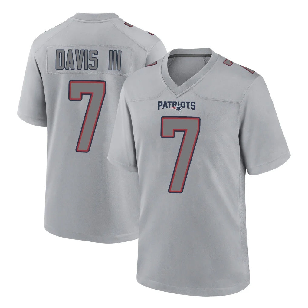 Parkc NE.Patriots #7 Carlton Davis III Player Gray Fashion Limited Home Game Stitched Jerseys