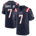 Parkc NE.Patriots #7 Carlton Davis III Player Navy Home Game Stitched Jerseys