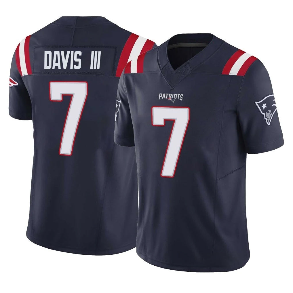 Parkc NE.Patriots #7 Carlton Davis III Player Navy Limited Vapor F.U.S.E. Home Game Stitched Jerseys