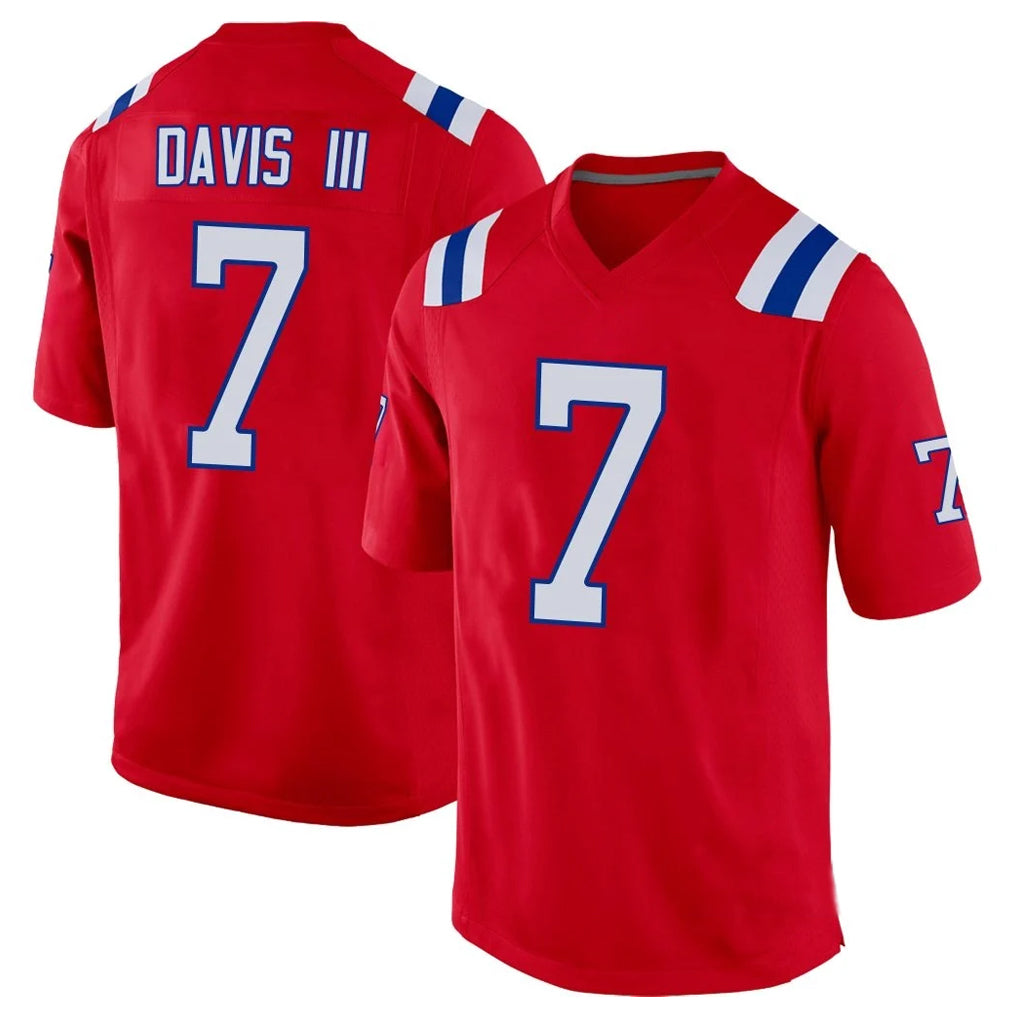 Parkc NE.Patriots #7 Carlton Davis III Player Red Home Game Stitched Jerseys