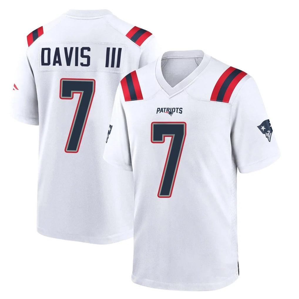 Parkc NE.Patriots #7 Carlton Davis III Player White Home Game Stitched Jerseys