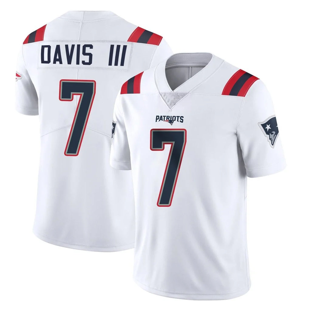 Parkc NE.Patriots #7 Carlton Davis III Player White Vapor Untouchable Home Game Stitched Jerseys