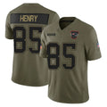Parkc NE.Patriots #85 Hunter Henry Player Olive 2025 Salute To Service Limited Stitched Jerseys