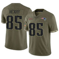 Parkc NE.Patriots #85 Hunter Henry Player Olive Salute To Service Limited Stitched Jerseys