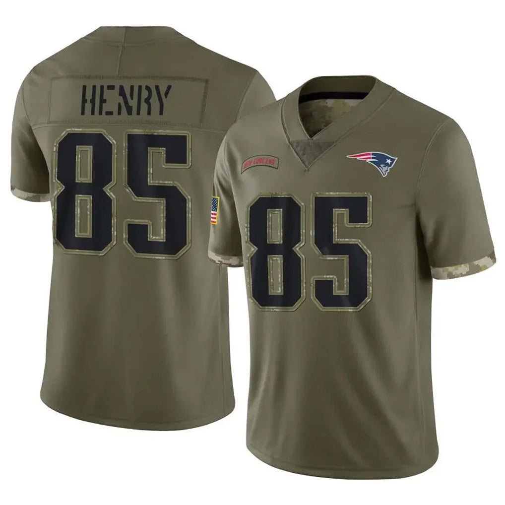 Parkc NE.Patriots #85 Hunter Henry Player Olive Salute To Service Limited Stitched Jerseys