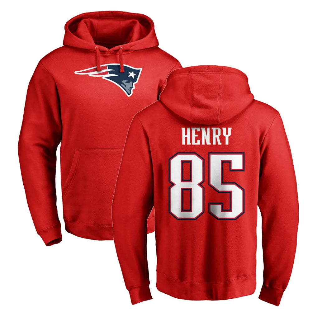 Parkc NE.Patriots #85 Hunter Henry Player Red LOGO Pullover Hoodies Home Game Stitched Jerseys