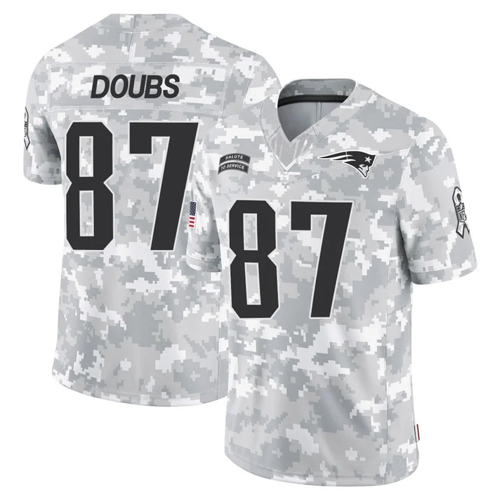 Parkc NE.Patriots #87 Romeo Doubs Player Arctic Camo Salute To Service Limited Game Stitched Jerseys