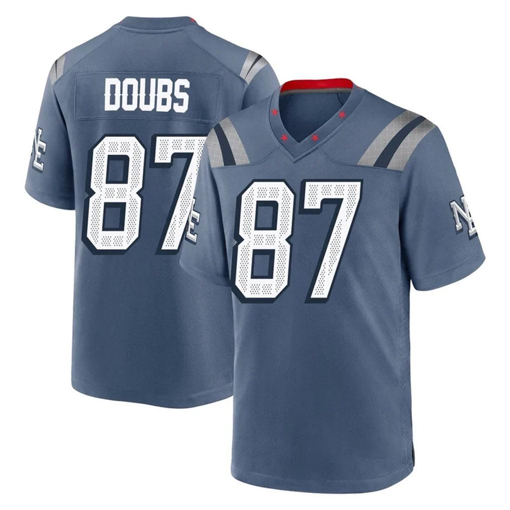 Parkc NE.Patriots #87 Romeo Doubs Player Blue Rivalries Collection Home Game Stitched Jerseys