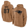 Parkc NE.Patriots #87 Romeo Doubs Player Brown Salute to Service Pullover Hoodies Limited Game Stitched Jerseys