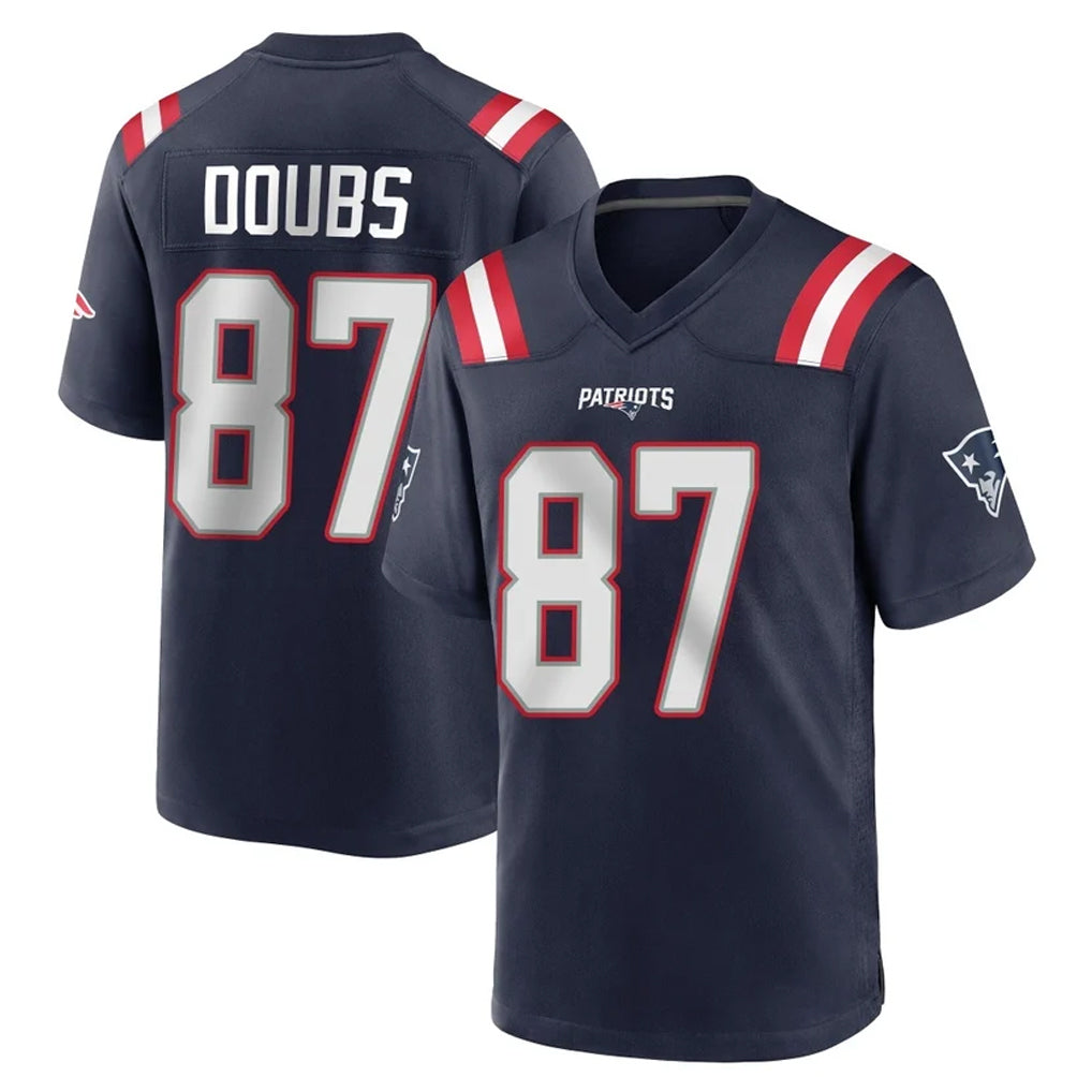 Parkc NE.Patriots #87 Romeo Doubs Player Navy Home Game Stitched Jerseys