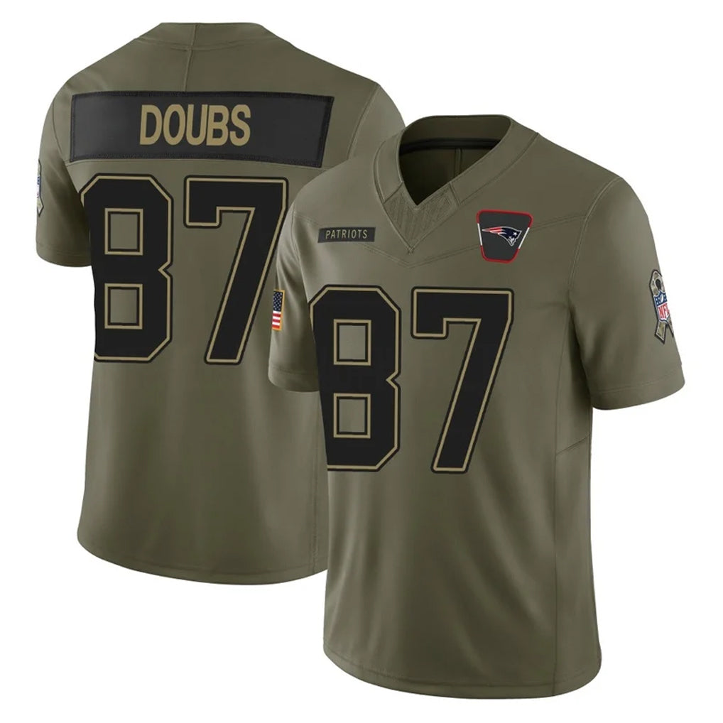Parkc NE.Patriots #87 Romeo Doubs Player Olive 2025 Salute To Service Limited Stitched Jerseys