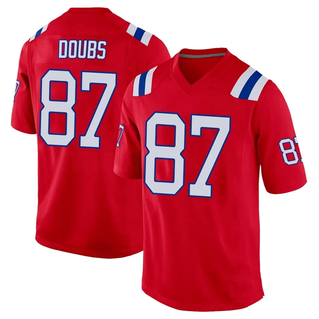 Parkc NE.Patriots #87 Romeo Doubs Player Red Home Game Stitched Jerseys