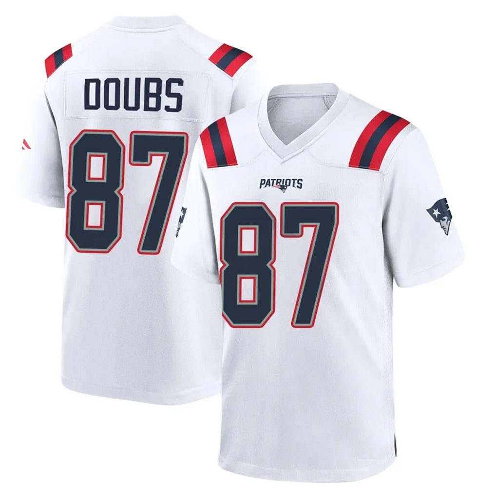 Parkc NE.Patriots #87 Romeo Doubs Player White Home Game Stitched Jerseys