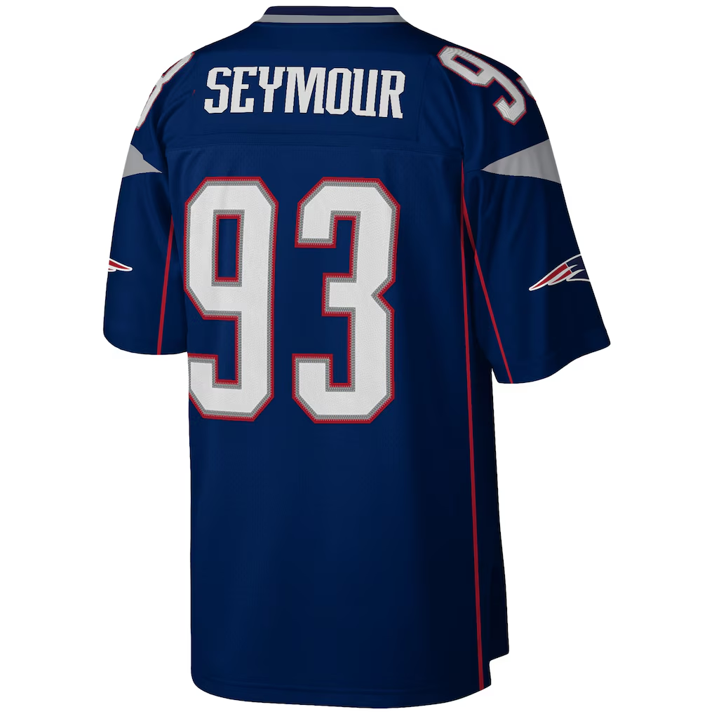 Parkc NE.Patriots #93 Richard Seymour Mitchell & Ness Navy Legacy Replica Stitched Puhic Jersey