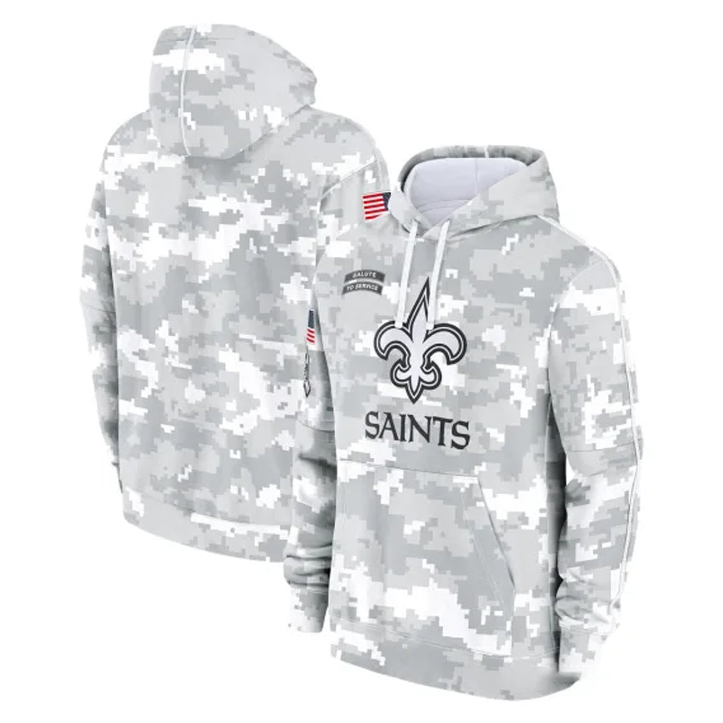 Parkc NO.Saints Arctic Camo Salute to Service Pullover Hoodies Limited Game Blank Player Stitched Jerseys