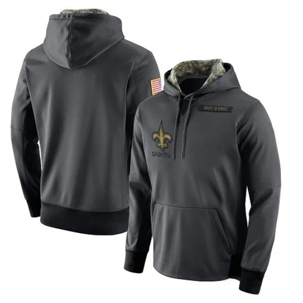 Parkc NO.Saints Gray Pullover Hoodies Limited Blank Player Stitched Jerseys